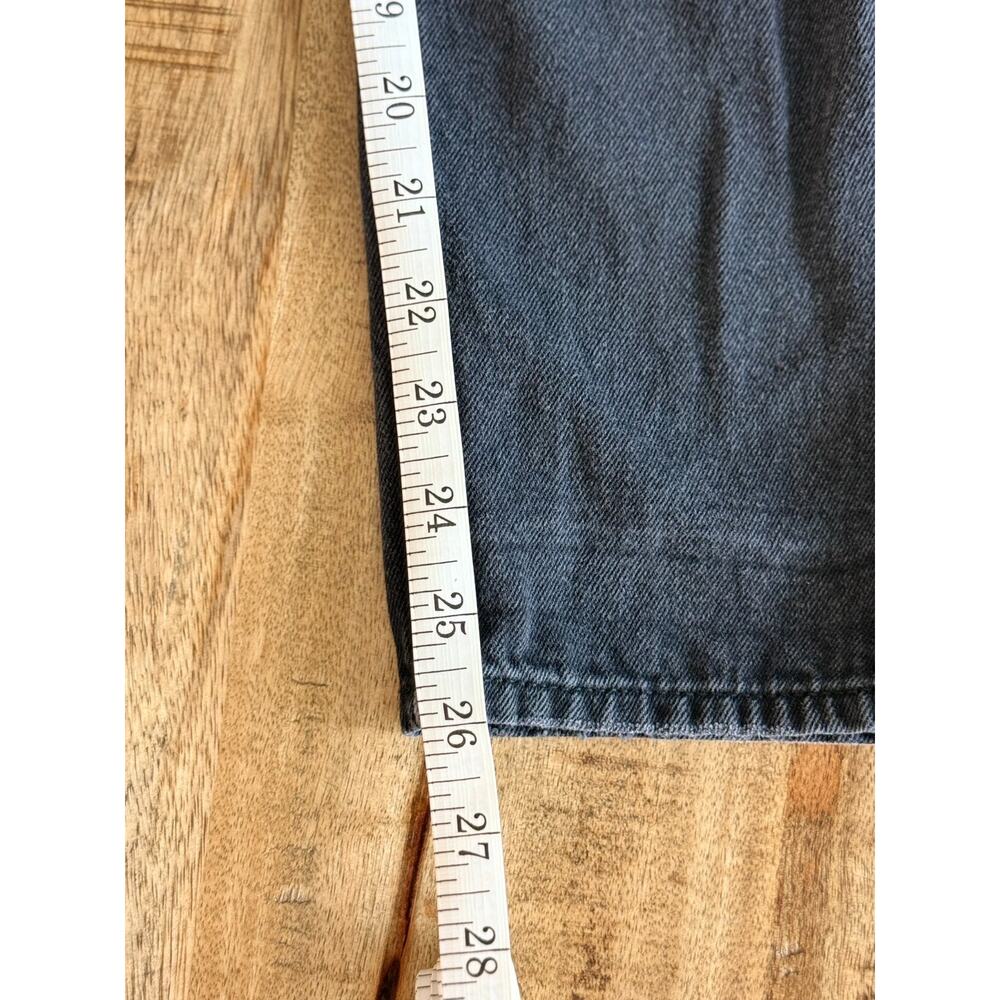 American Eagle Mom Jean Black Wash Distressed Mid Rise Size 00 Real Good Denim - Picture 9 of 14